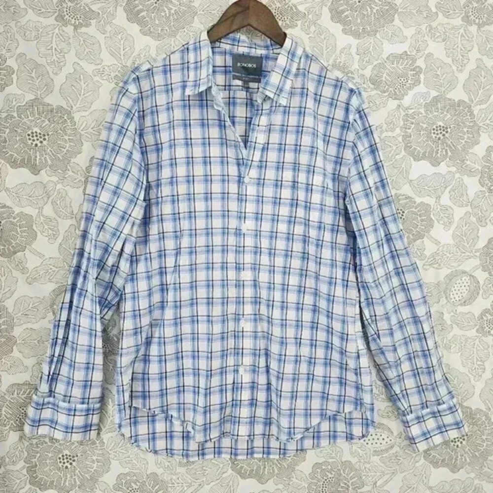 💥   Fit‎ Button down Long sleeve Plaid Men's Dress Shirt L 8270